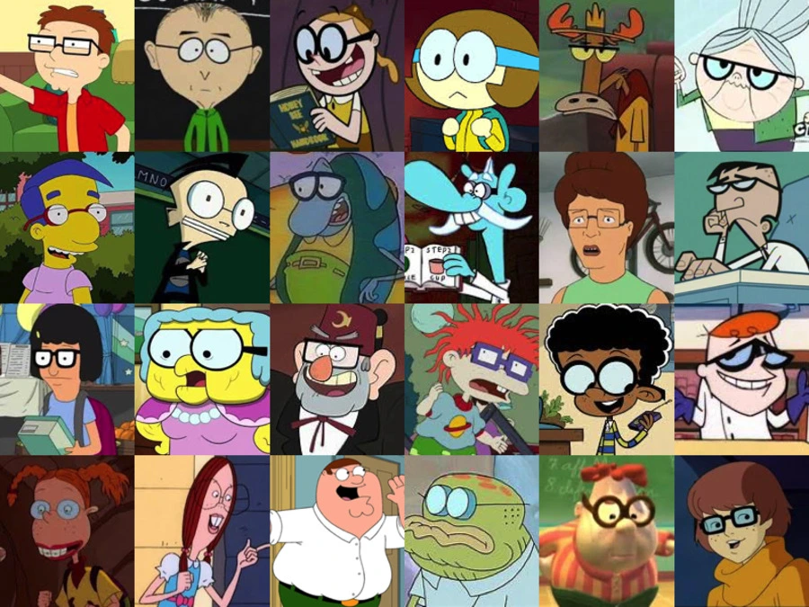 CARTOON CHARACTERS WITH GLASSES